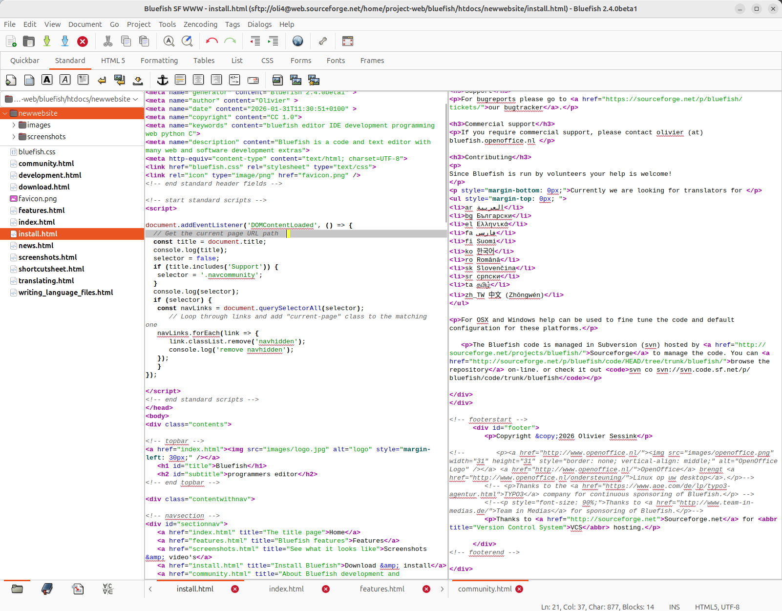 开源网页编辑工具 Bluefish v2.4.0 中文免费版